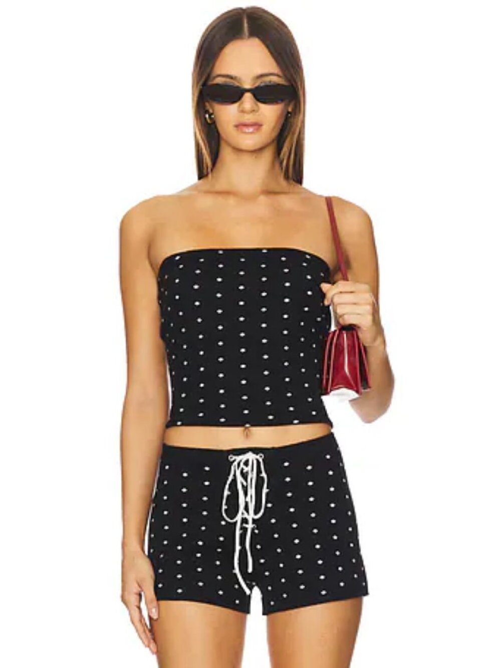With Jéan Selma Tube Top in Black Polka Dot